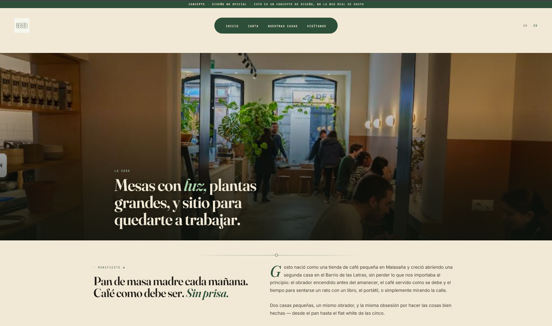 Gosto Cafe — concepto web
